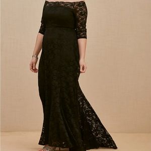 NWT Torrid Off the Shoulder Black Lace Dress
